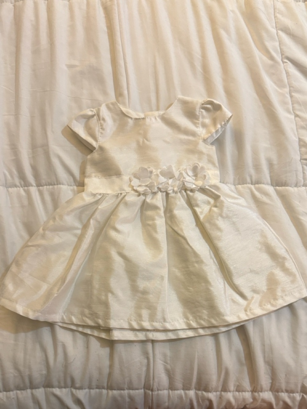 Infant Girls “Carter's” Cream Floral Waist Party Dress